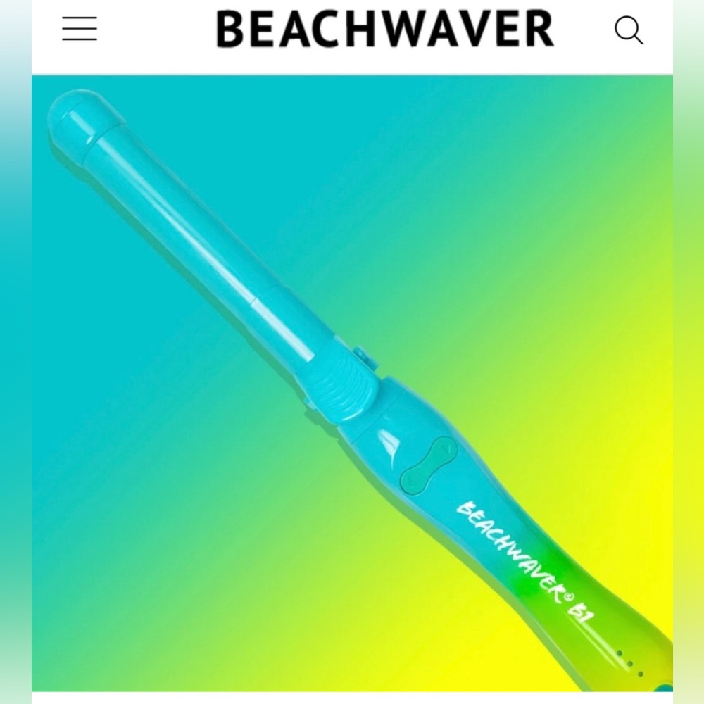 BEACHWAVER NEW B1 rotating curling iron. Limited edition neon ocean blue. In box